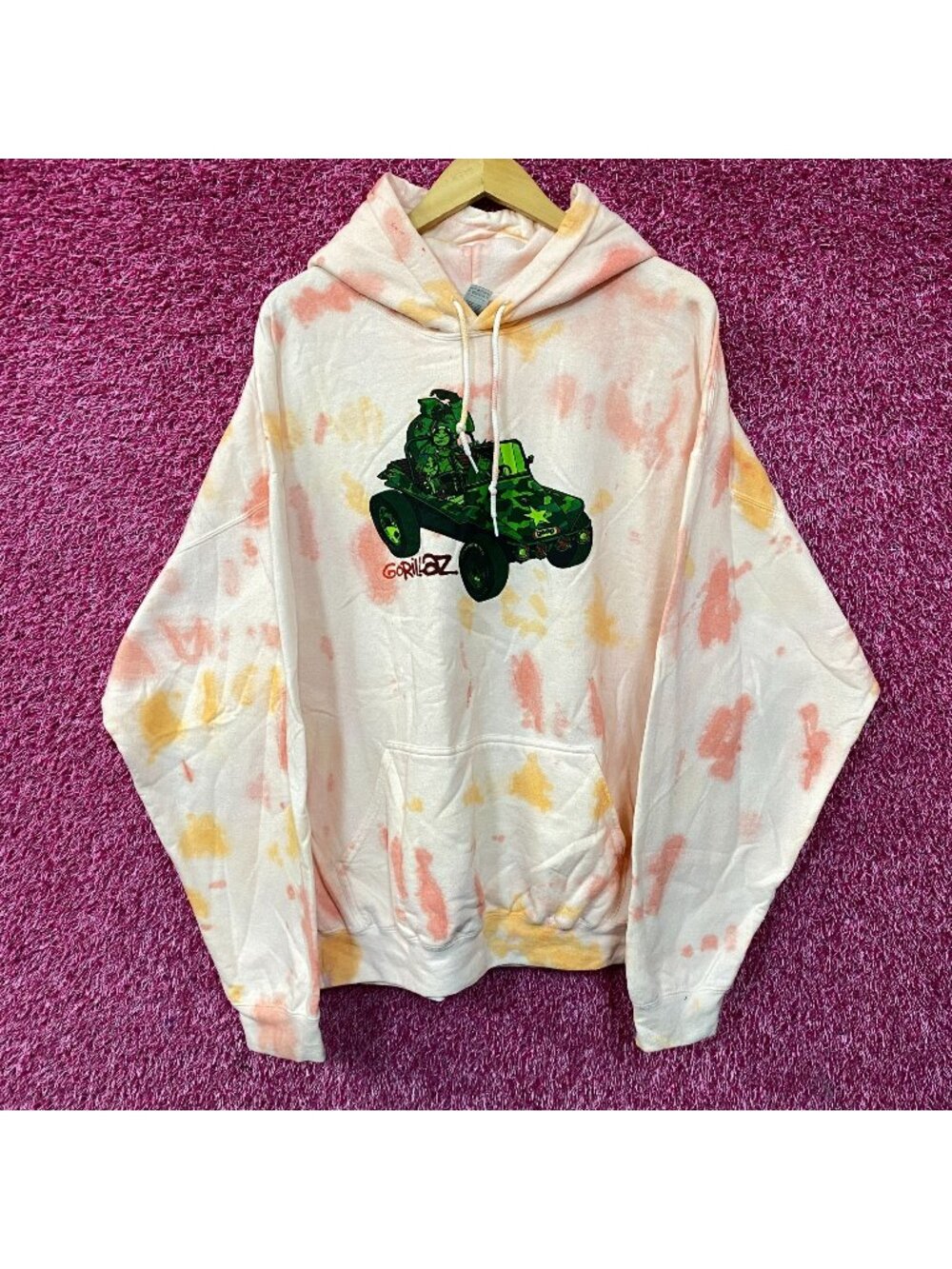 Gorillaz Self-Titled Album Cover Tie-Dye Hoodie Size 2XL